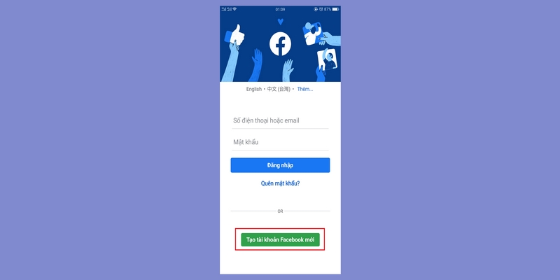 Mở ứng dụng Facebook