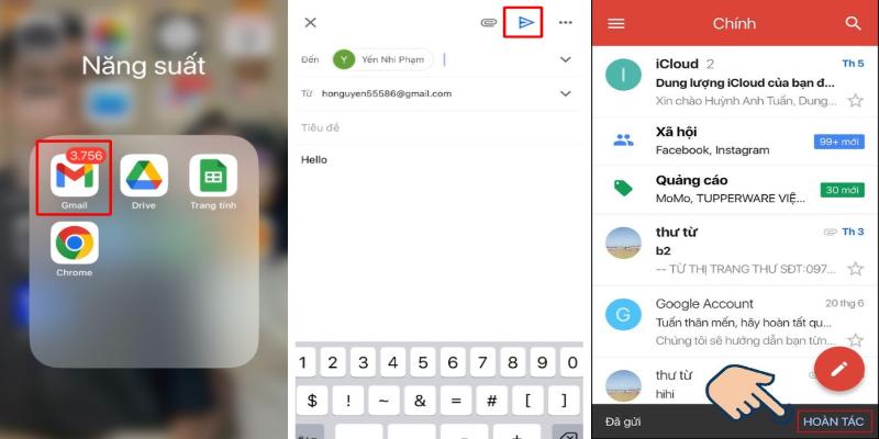 Cách thu hồi email đã gửi trong Gmail trên điện thoại di động
