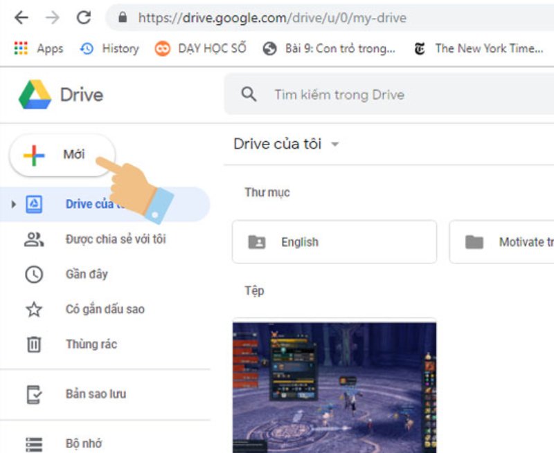 Tải dữ liệu lên Google Drive đơn giản